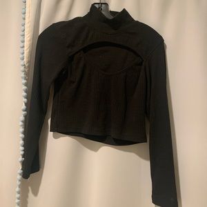 Black Long Sleeve Cut Out